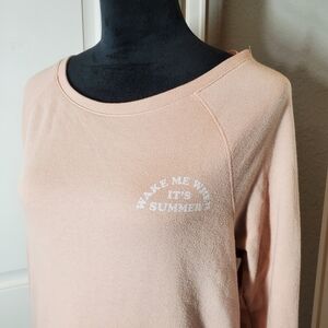 PINK Victoria’s Secret Wake Me When It's Summer Lightweight Open Back Sweatshirt
